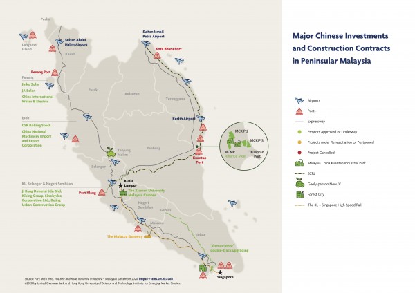  Major Chinese Investments and Construction Contracts in Peninsular Malaysia (map and infographic)